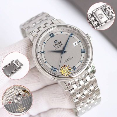 GT Factory Omega De Ville Classic 39.5MM Inhouse 2500 Movement White/Blue Dial Watch